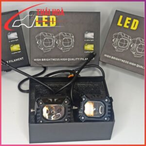 Đèn led bi trợ sáng mắt vuông 3 chế độ màu 12v đến 85v