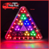 Đèn led tam giác, đèn cảnh báo trang trí ô tô xe tải 12V 24V đèn tam giác 7 màu 15Cm