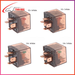 Rơ le 4, 5 chân 12v 24v 80a nhựa trong gắn ô tô xe tải xe máy tàu thuyền
